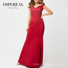 Red Latest Short Formal Patterns Dinner Gown Evening Dinner Dress For Wedding